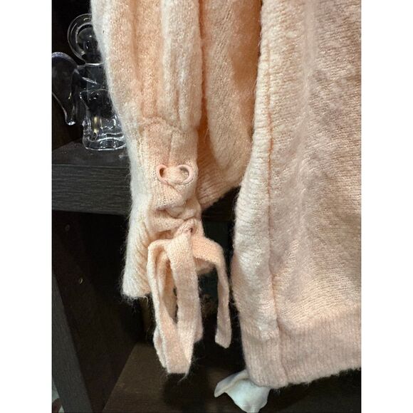 Wrangler Retro Pale Pink Peach Soft Fair Isle Cowl Neck Sweater Size Medium - Picture 6 of 6